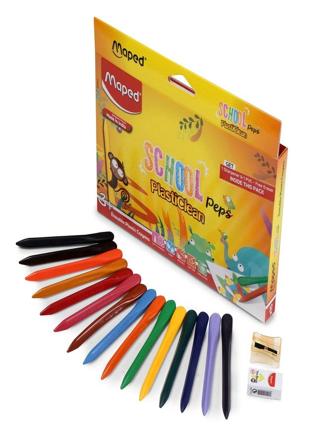 MAPED Colouring Kit Set of 3|15 Erasable Plastic Crayons + 12Jumbo Wax Crayons + 15 Oil Pastels|Mega Coloring Combo|Gift pack for Kids-Ideal birthday, return gift, or festive gift option - Image 3